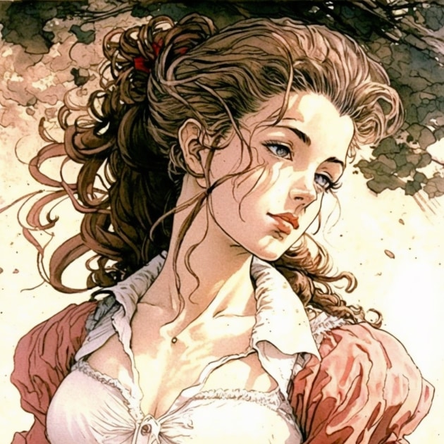 Aerith Gainsborough in the Art Style of Milo Manara